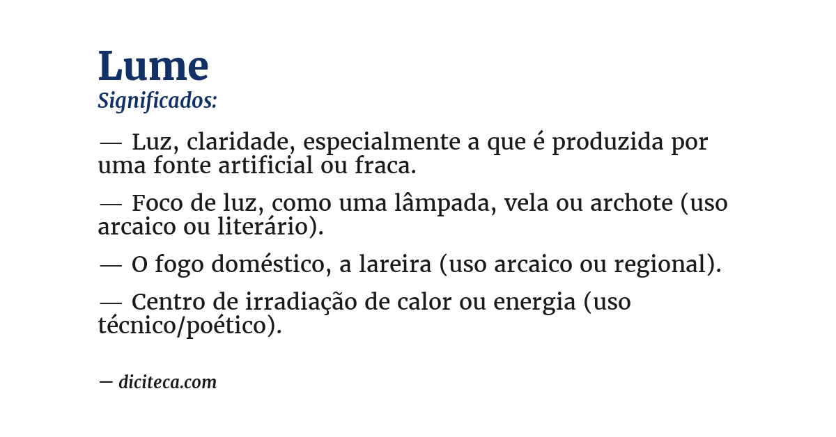 Significado de lume