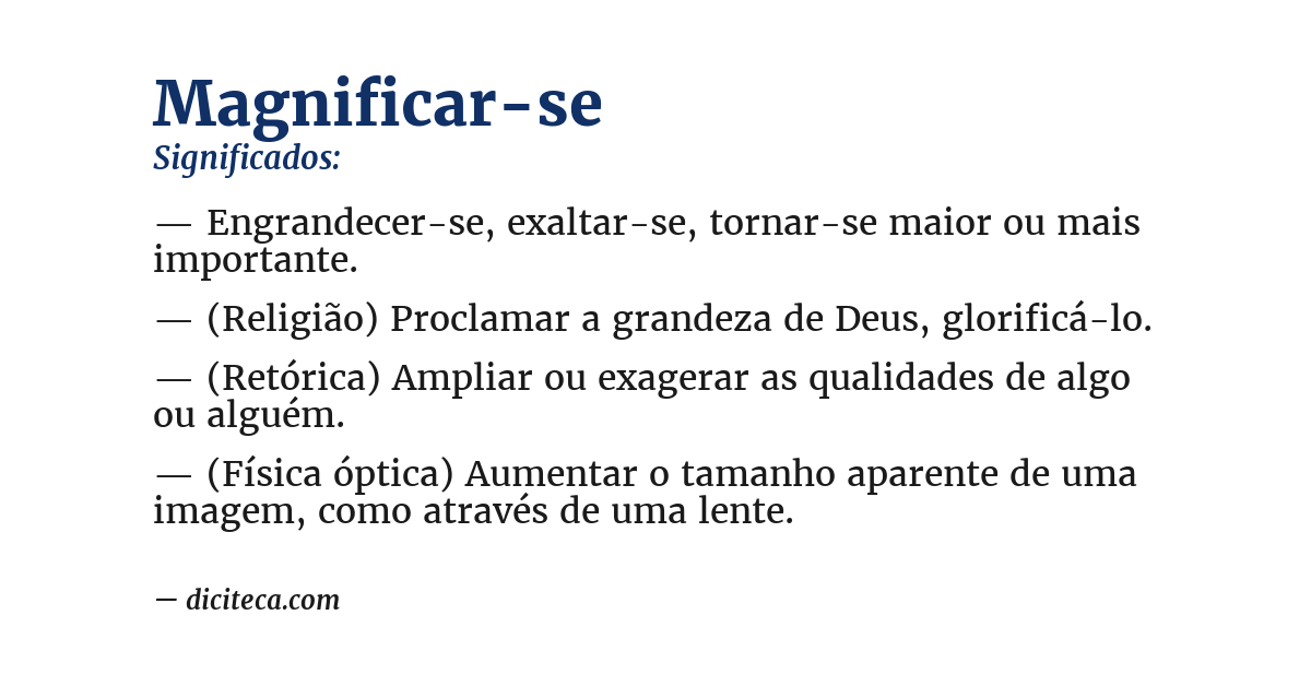 Significado de magnificar-se