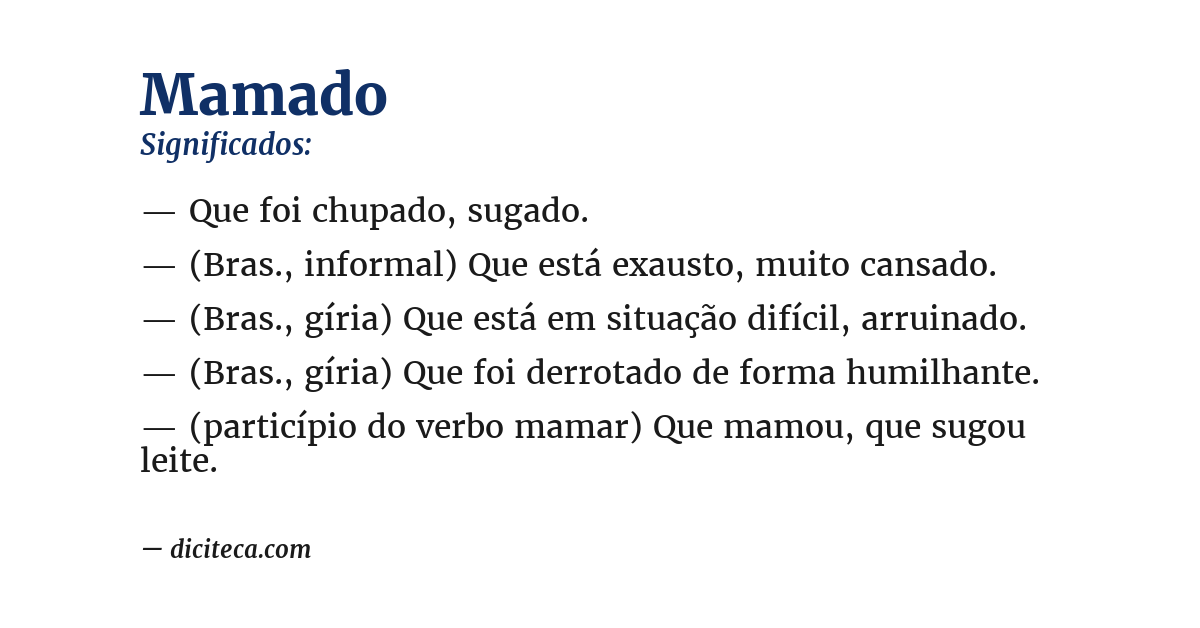 Significado de mamado