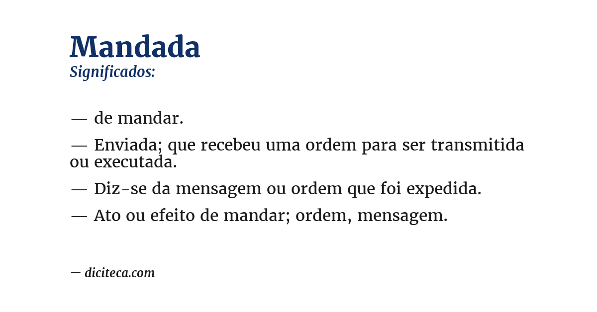 Significado de mandada