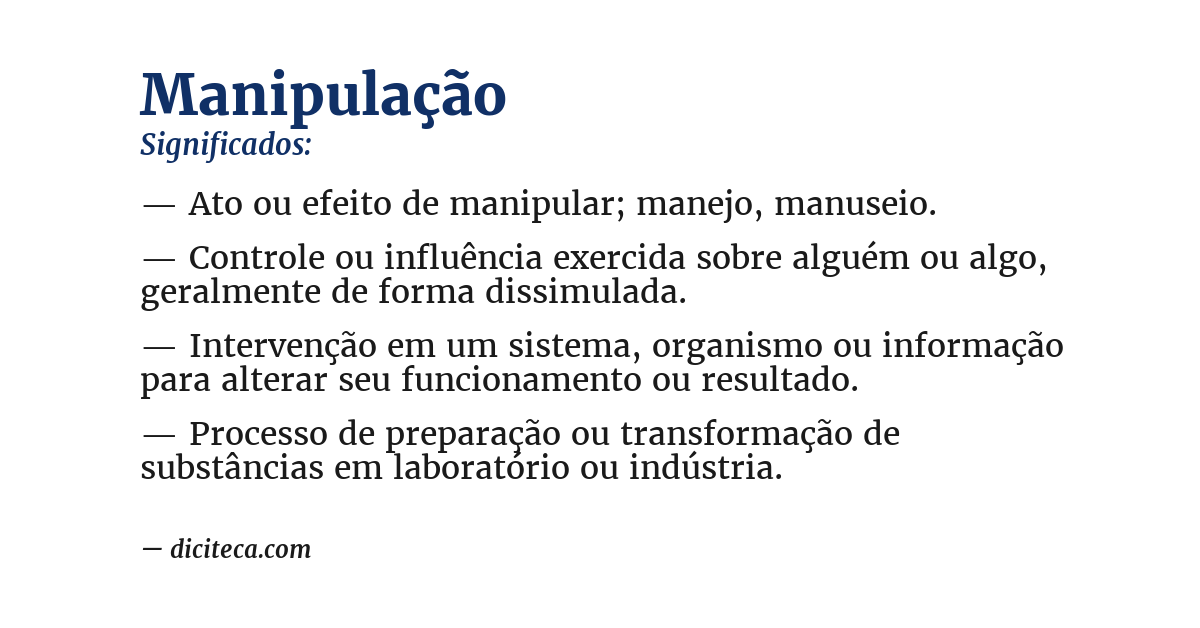 Significado de manipulação