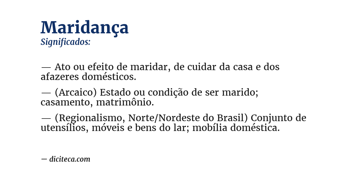 Significado de maridança