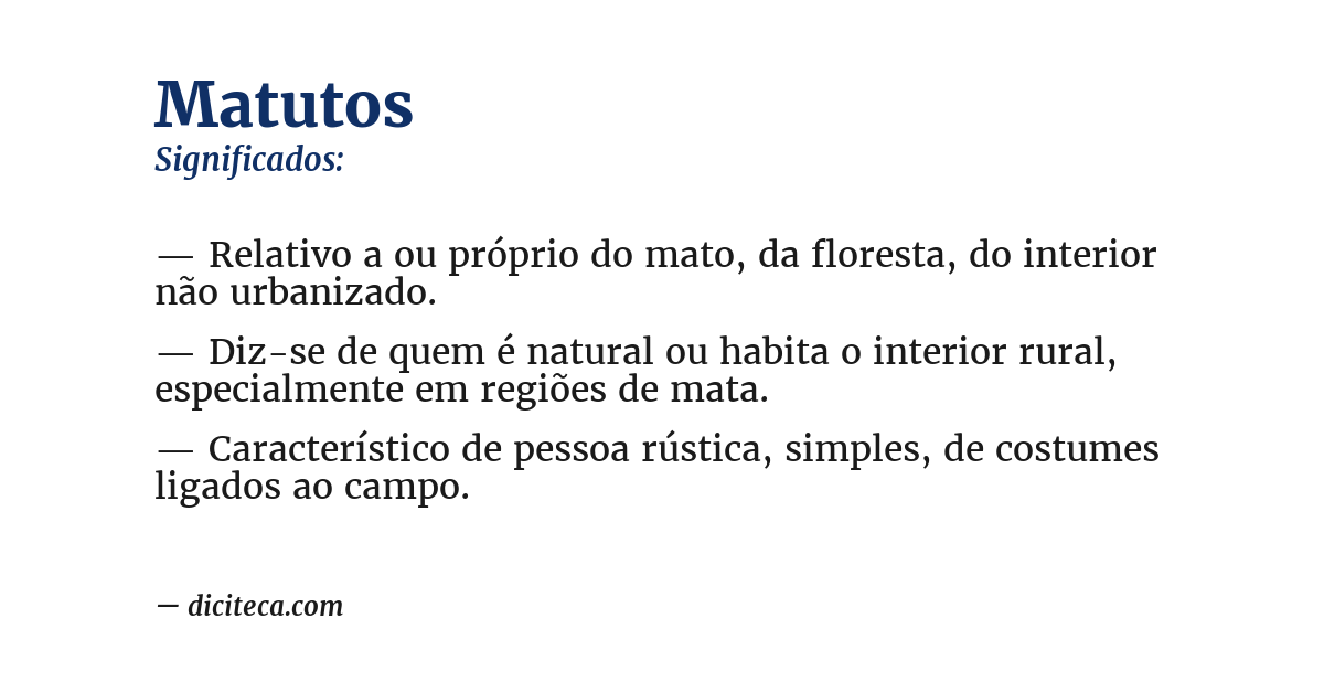Significado de matutos