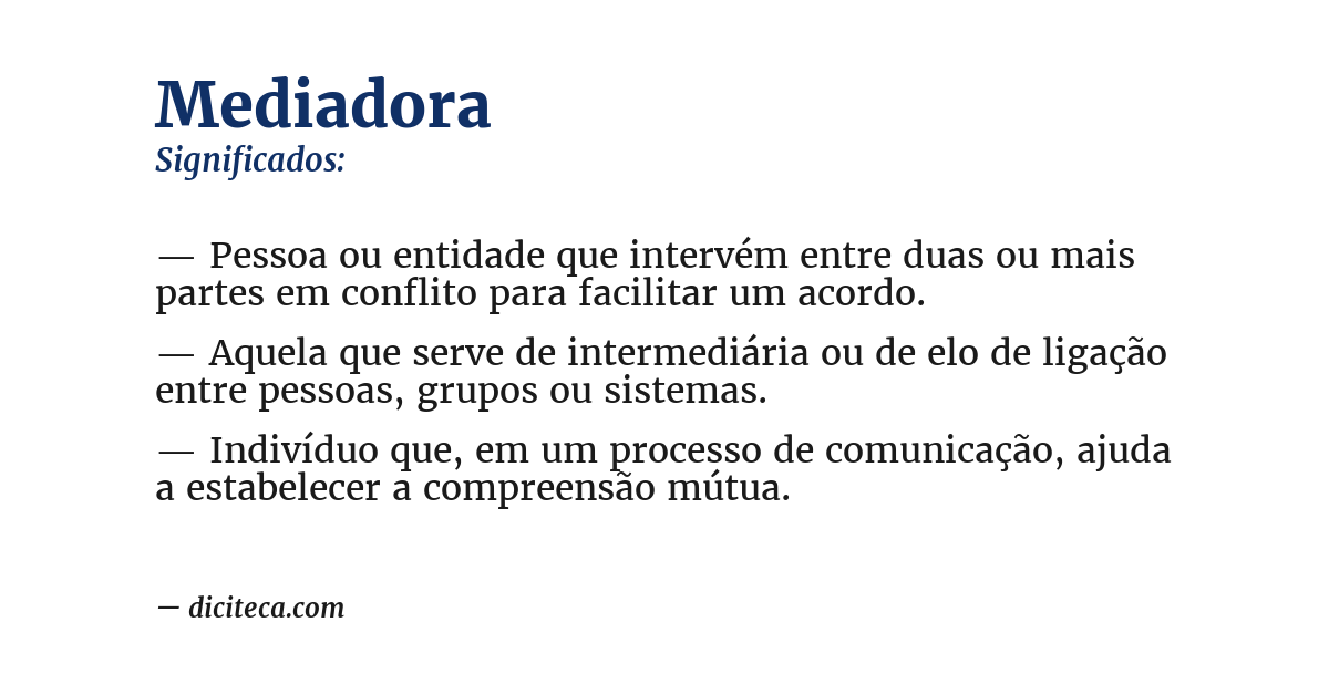 Significado de mediadora