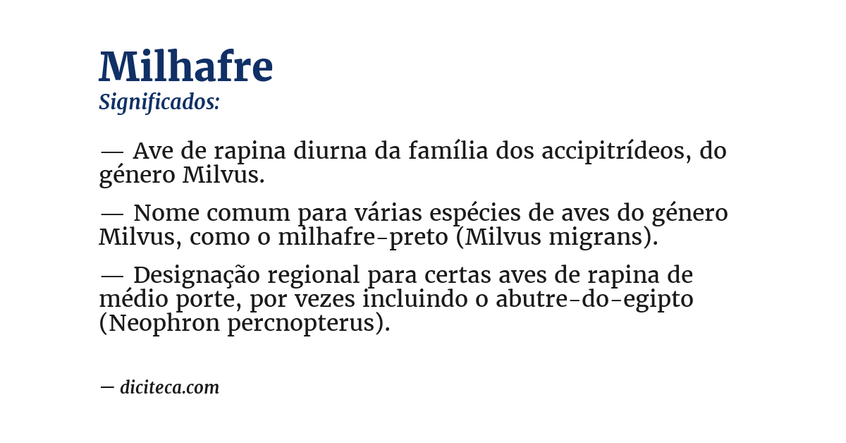 Significado de milhafre
