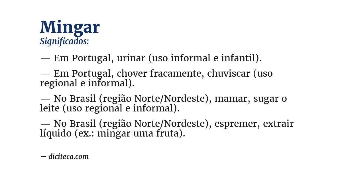Significado de mingar