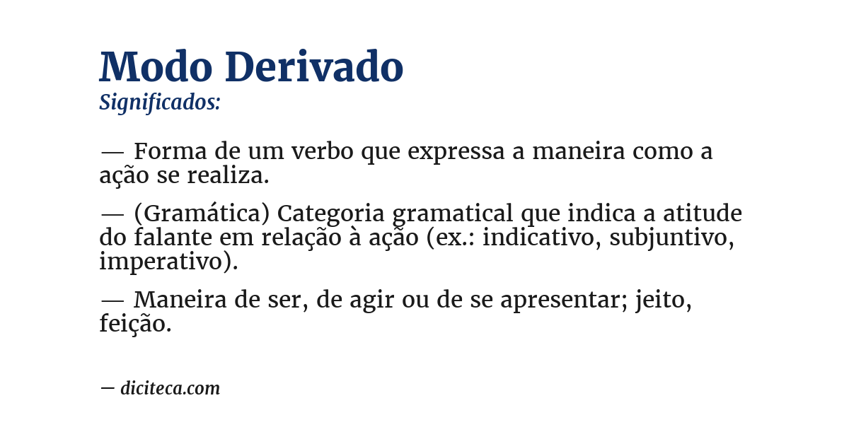 Significado de modo derivado