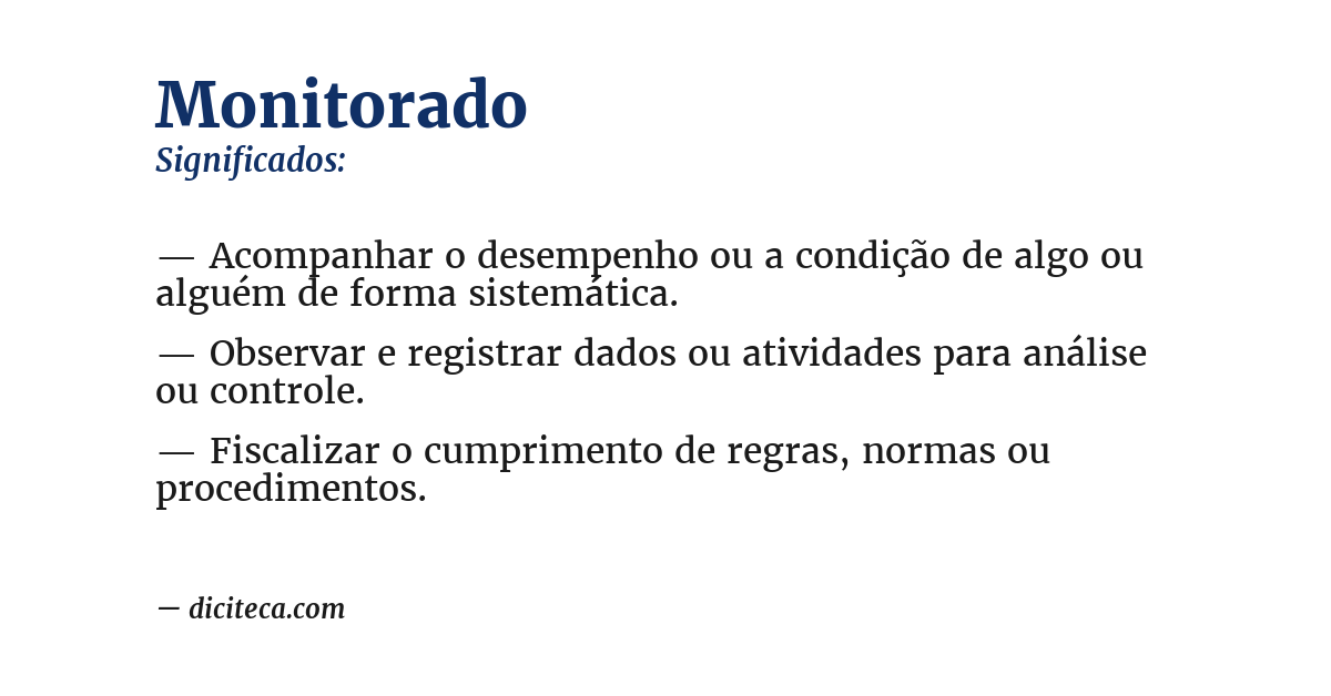 Significado de monitorado