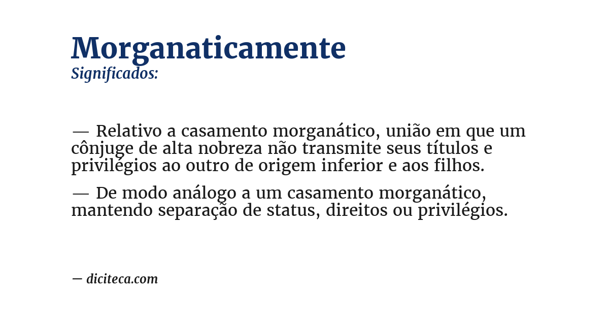 Significado de morganaticamente