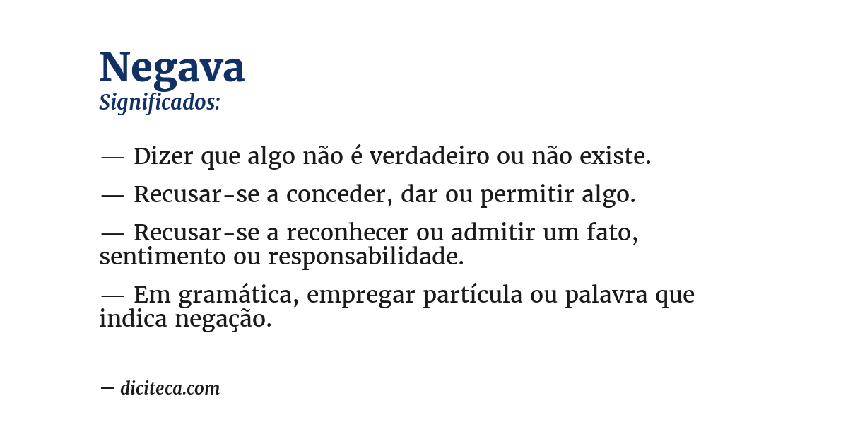 Significado de negava