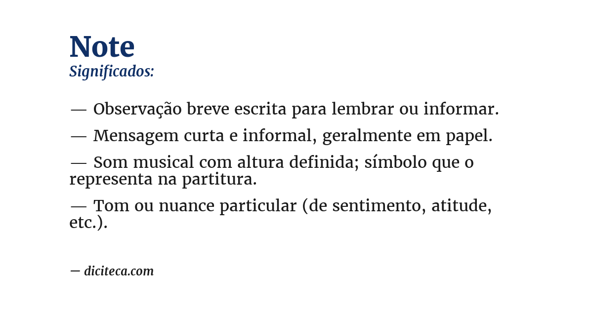 Significado de note