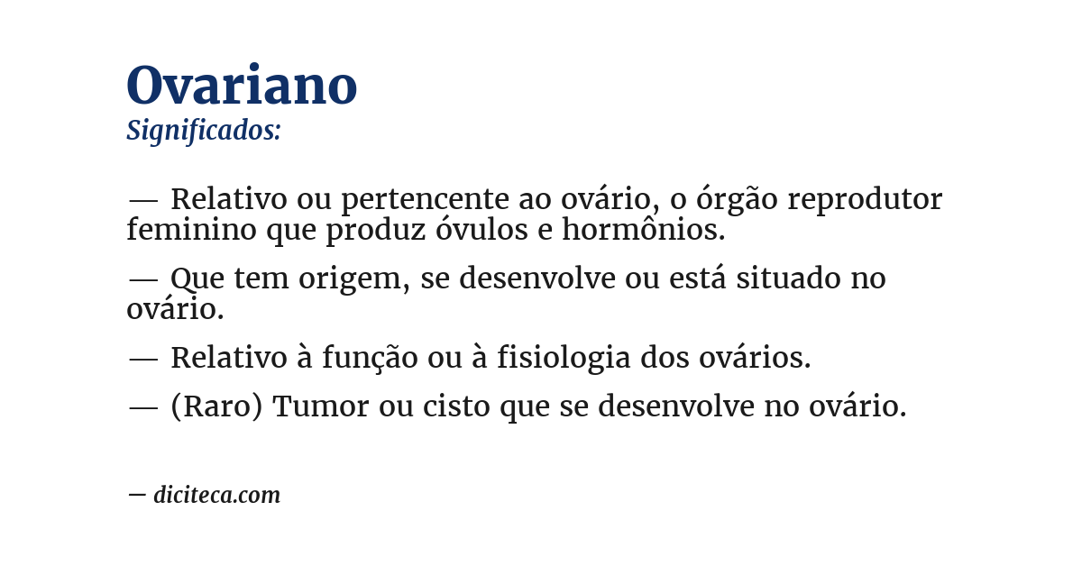 Significado de ovariano