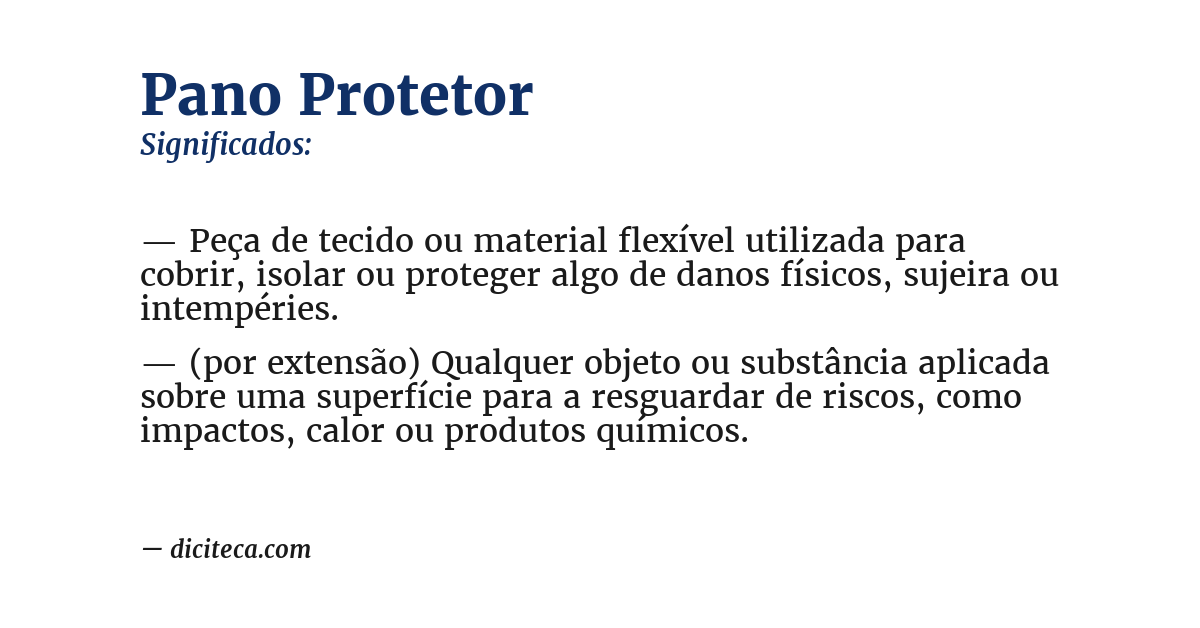 Significado de pano protetor
