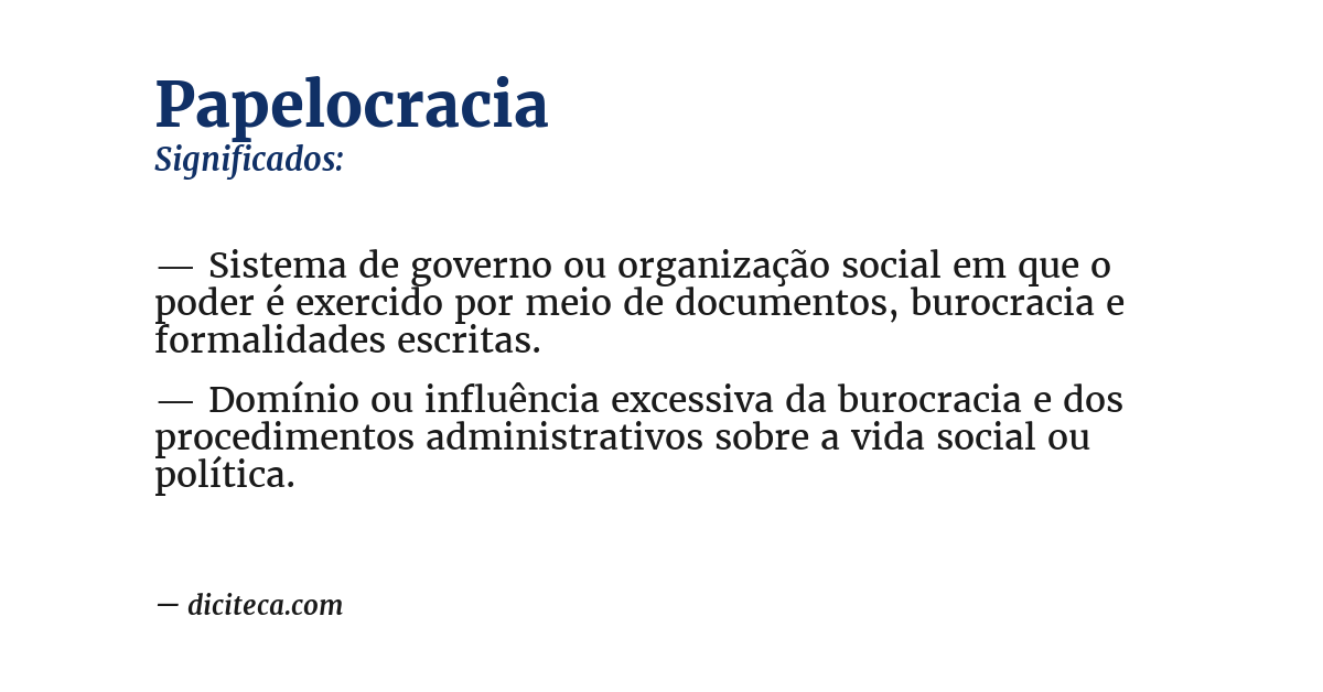 Significado de papelocracia