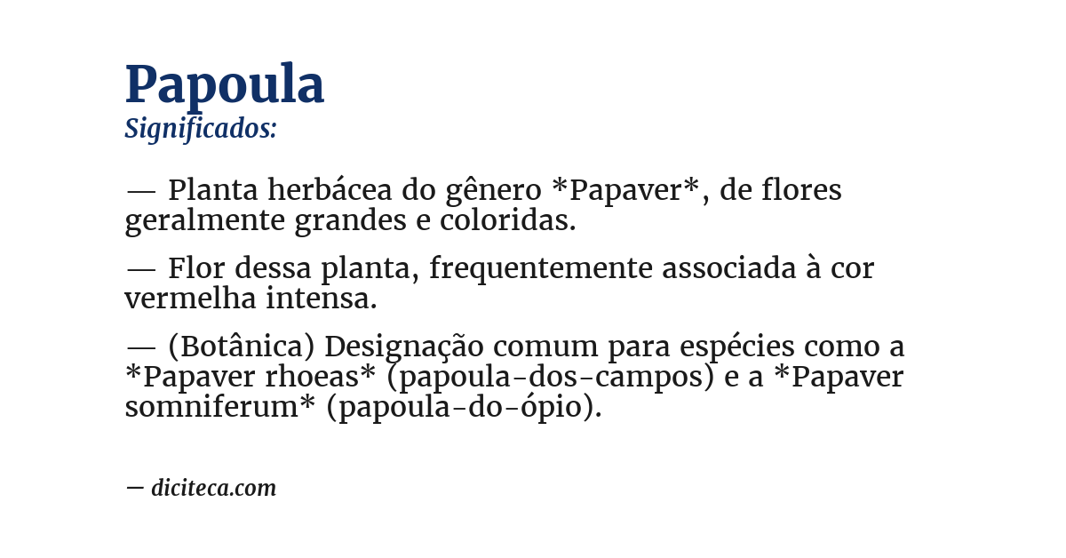 Significado de papoula