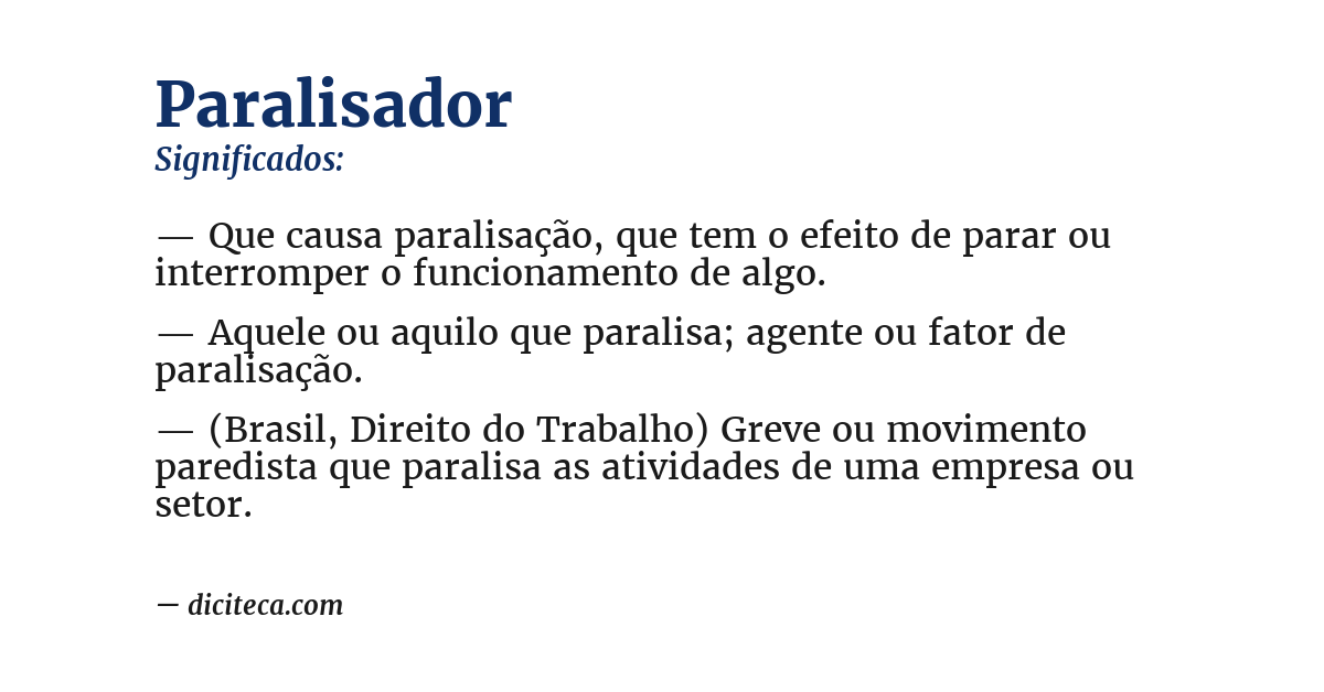 Significado de paralisador