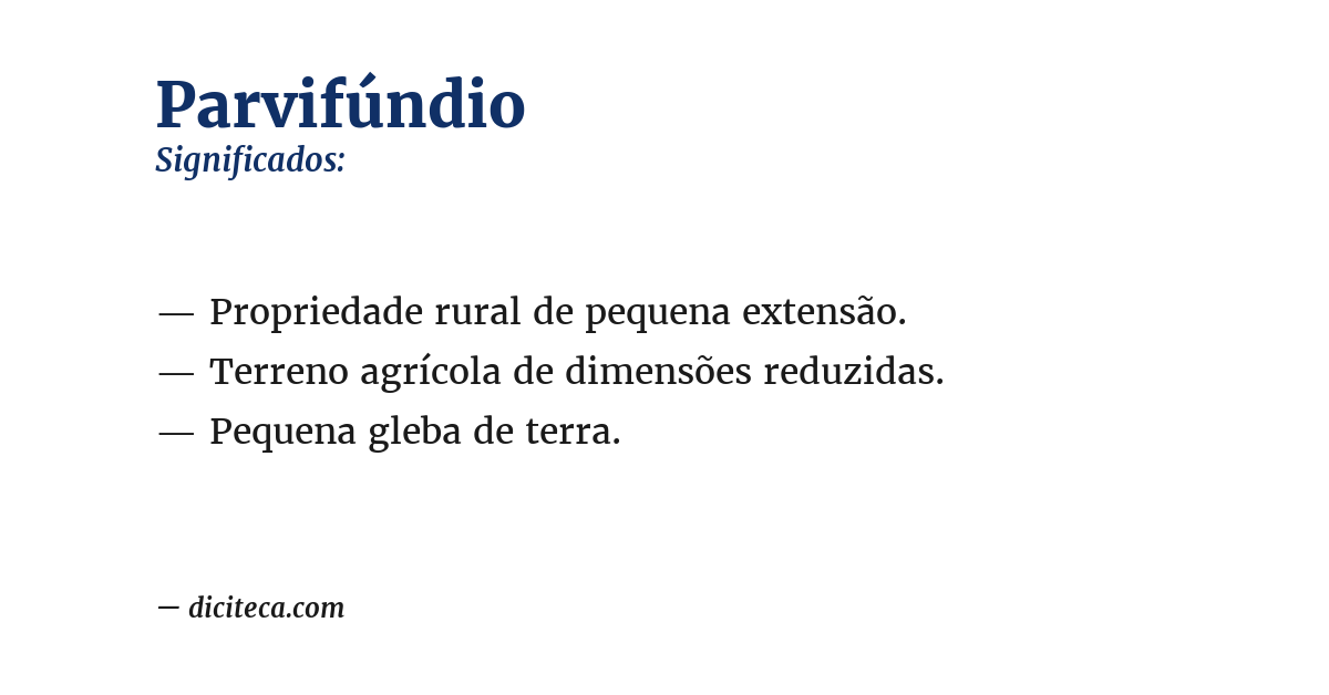 Significado de parvifúndio