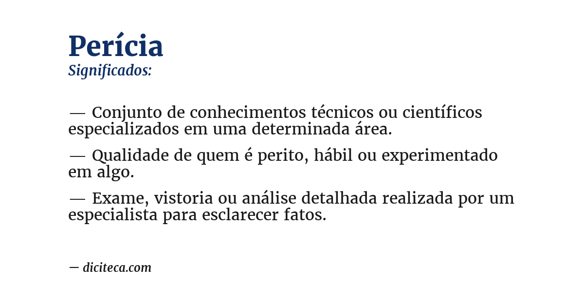 Significado de perícia