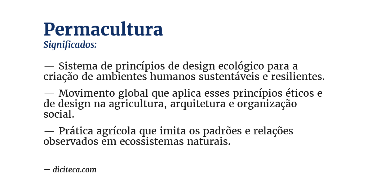 Significado de permacultura