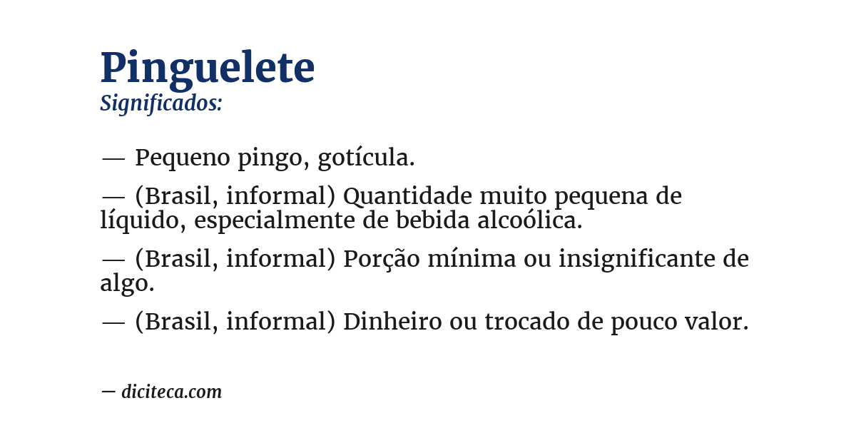 Significado de pinguelete