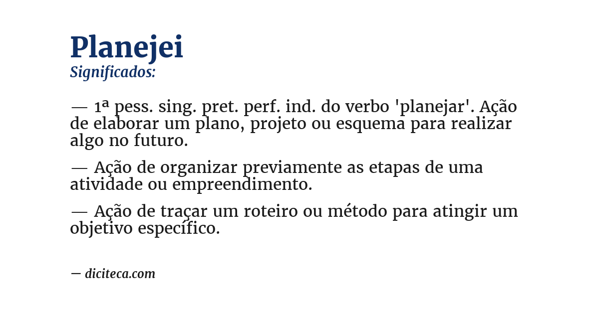 Significado de planejei