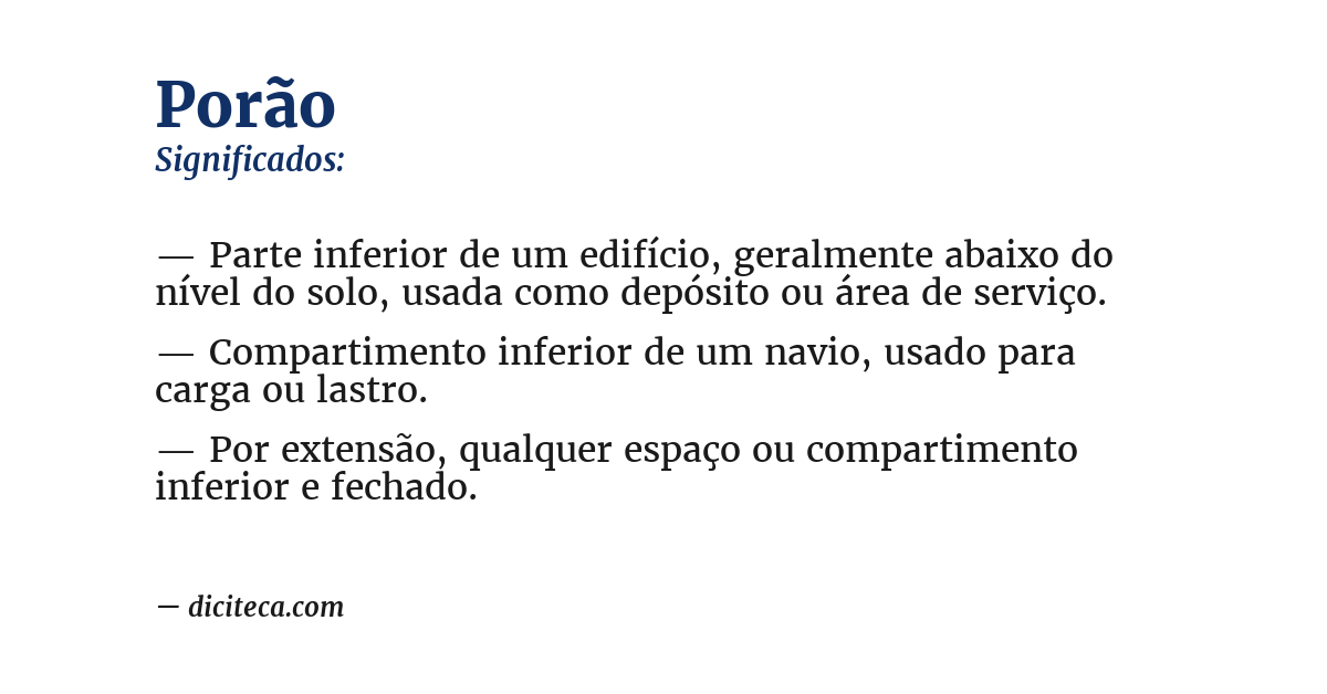 Significado de porão