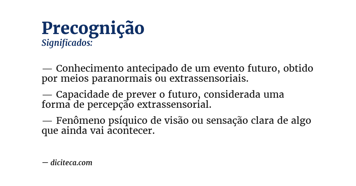 Significado de precognição