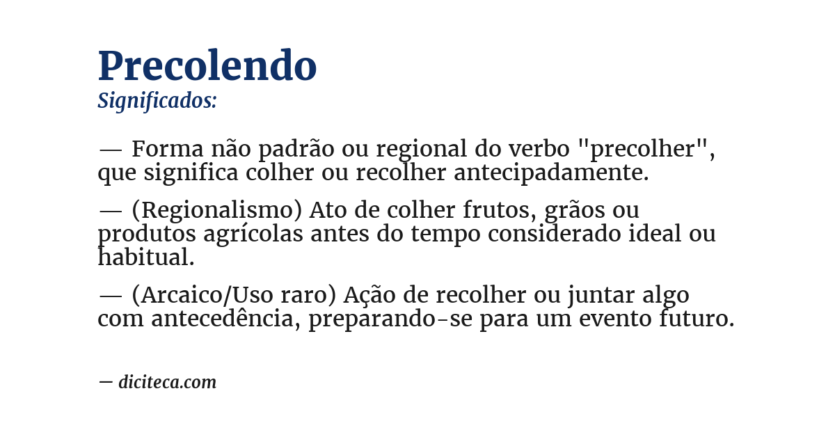 Significado de precolendo