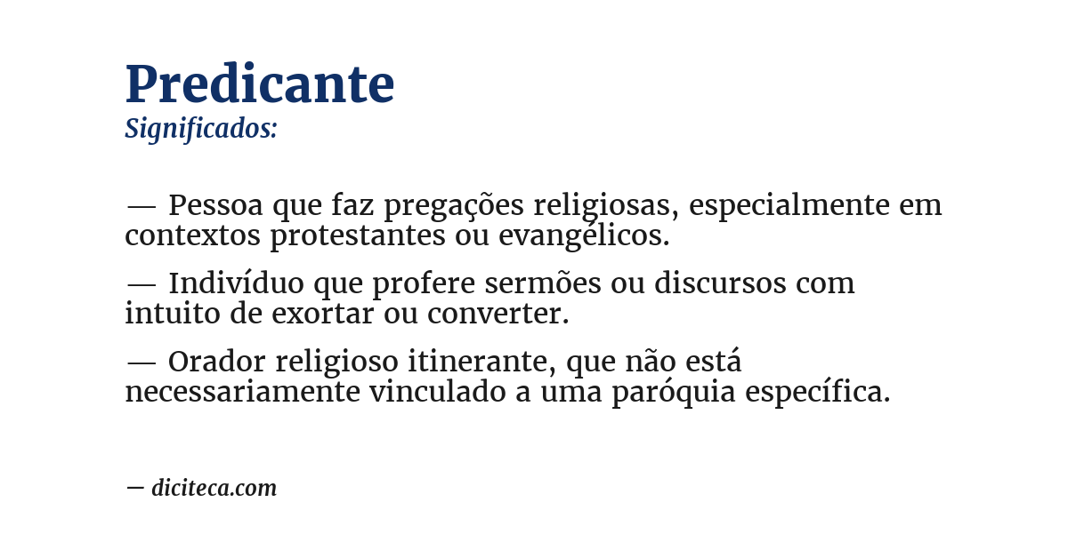 Significado de predicante