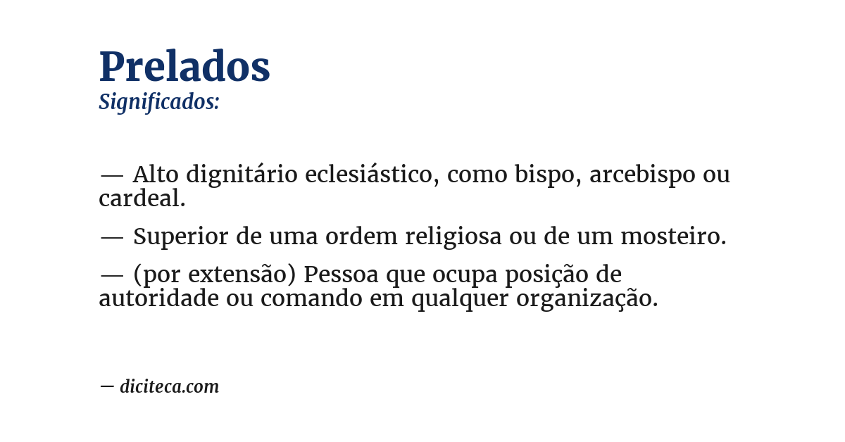 Significado de prelados
