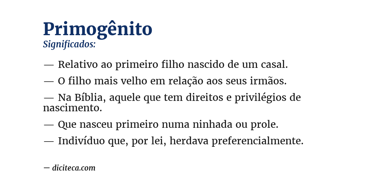 Significado de primogênito