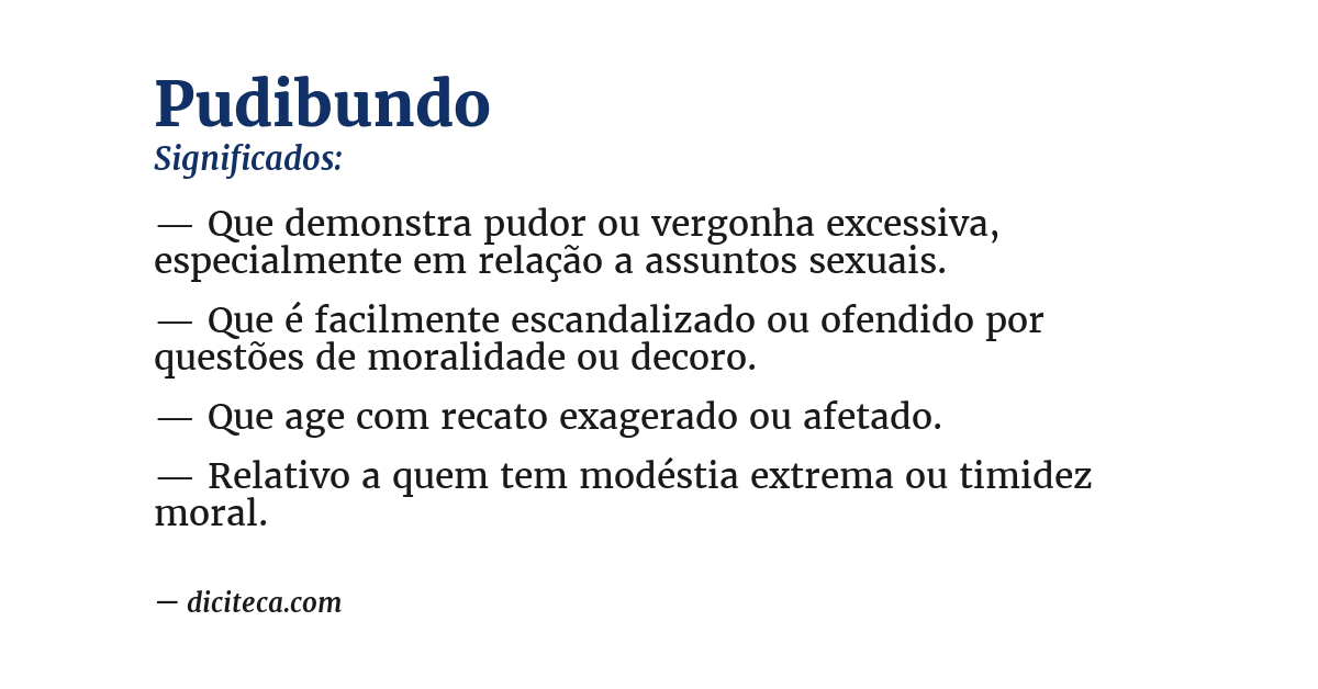 Significado de pudibundo
