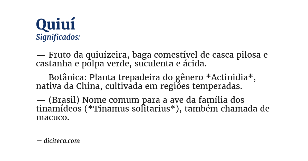 Significado de quiuí