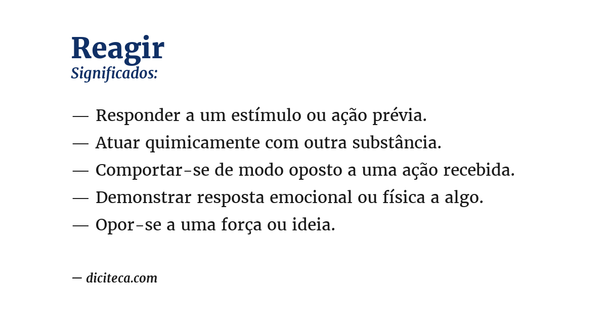 Significado de reagir