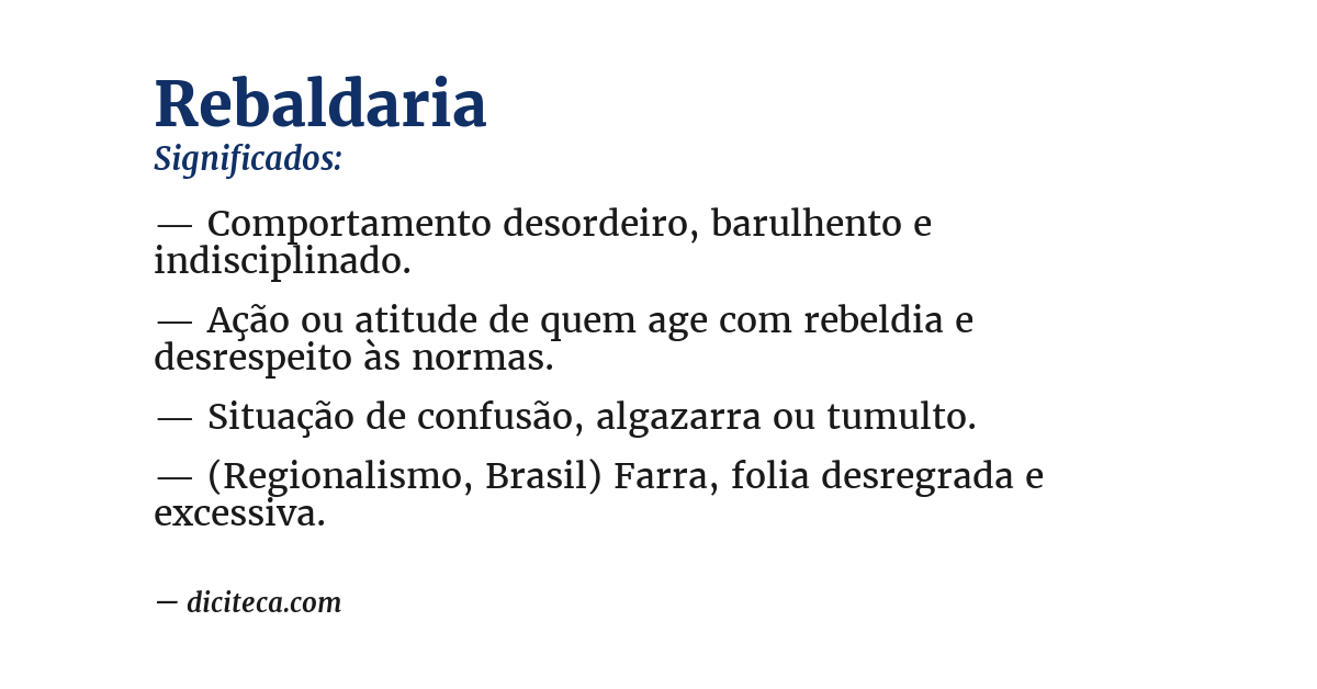 Significado de rebaldaria
