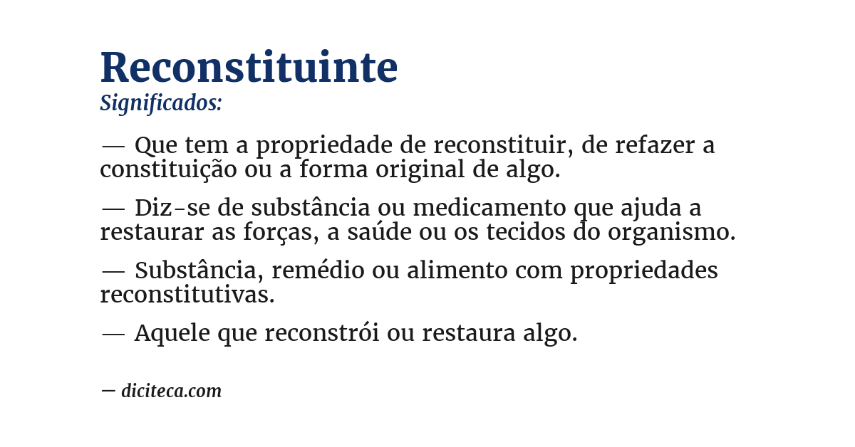 Significado de reconstituinte