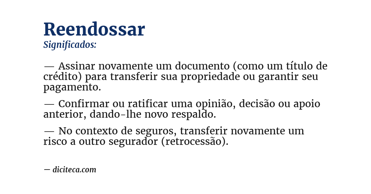 Significado de reendossar