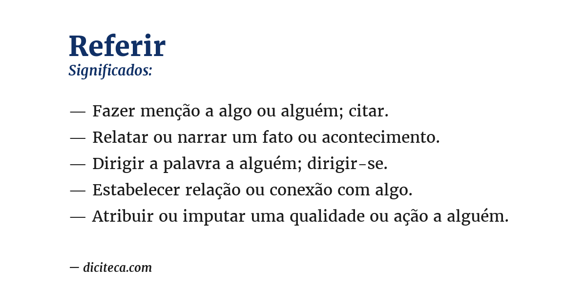 Significado de referir