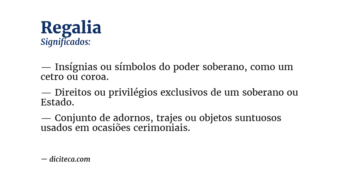 Significado de regalia