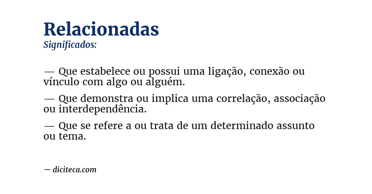 Significado de relacionadas