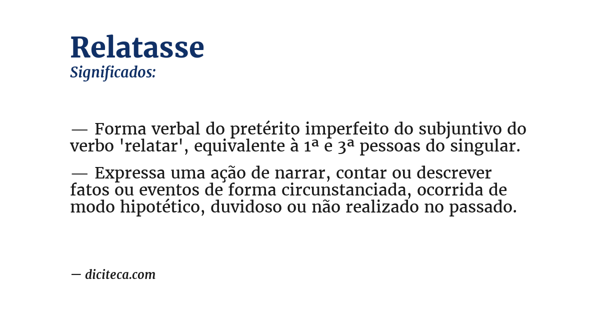 Significado de relatasse