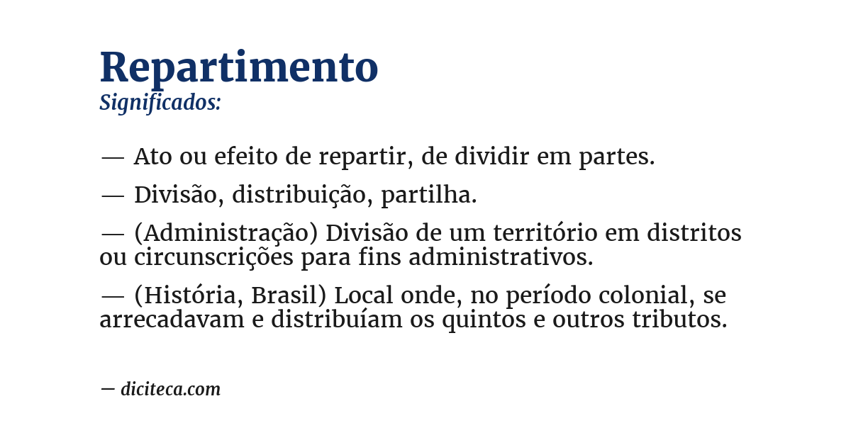 Significado de repartimento