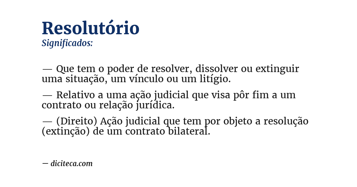 Significado de resolutório