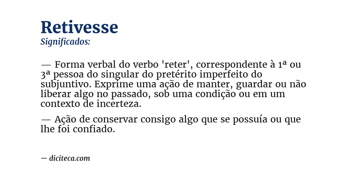 Significado de retivesse