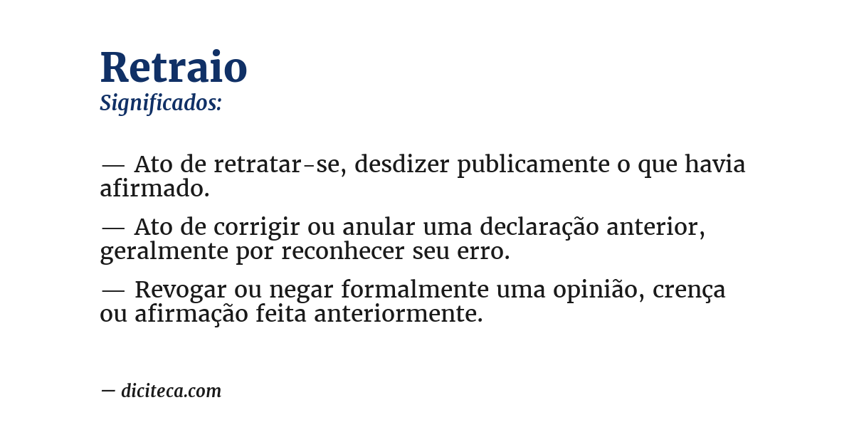 Significado de retraio