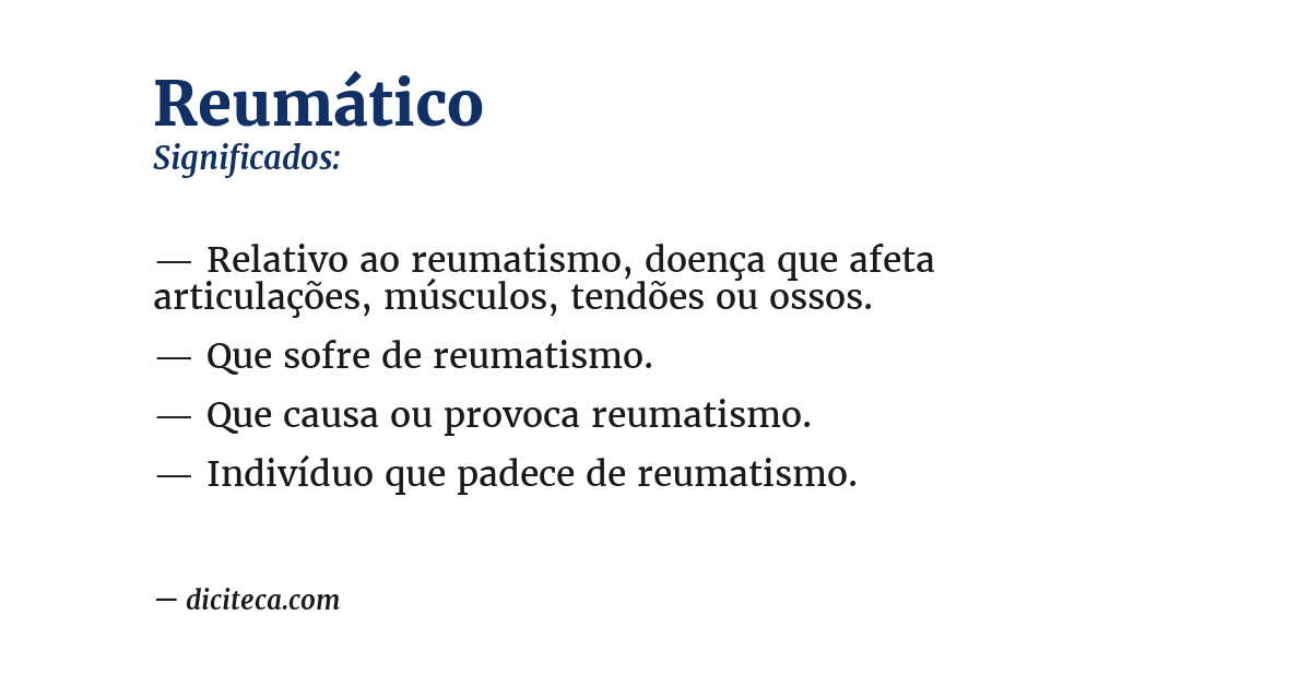Significado de reumático