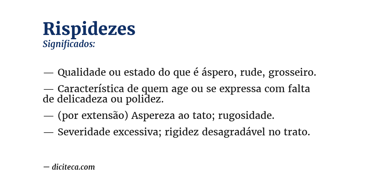 Significado de rispidezes