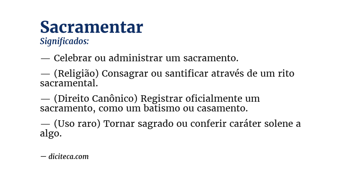 Significado de sacramentar