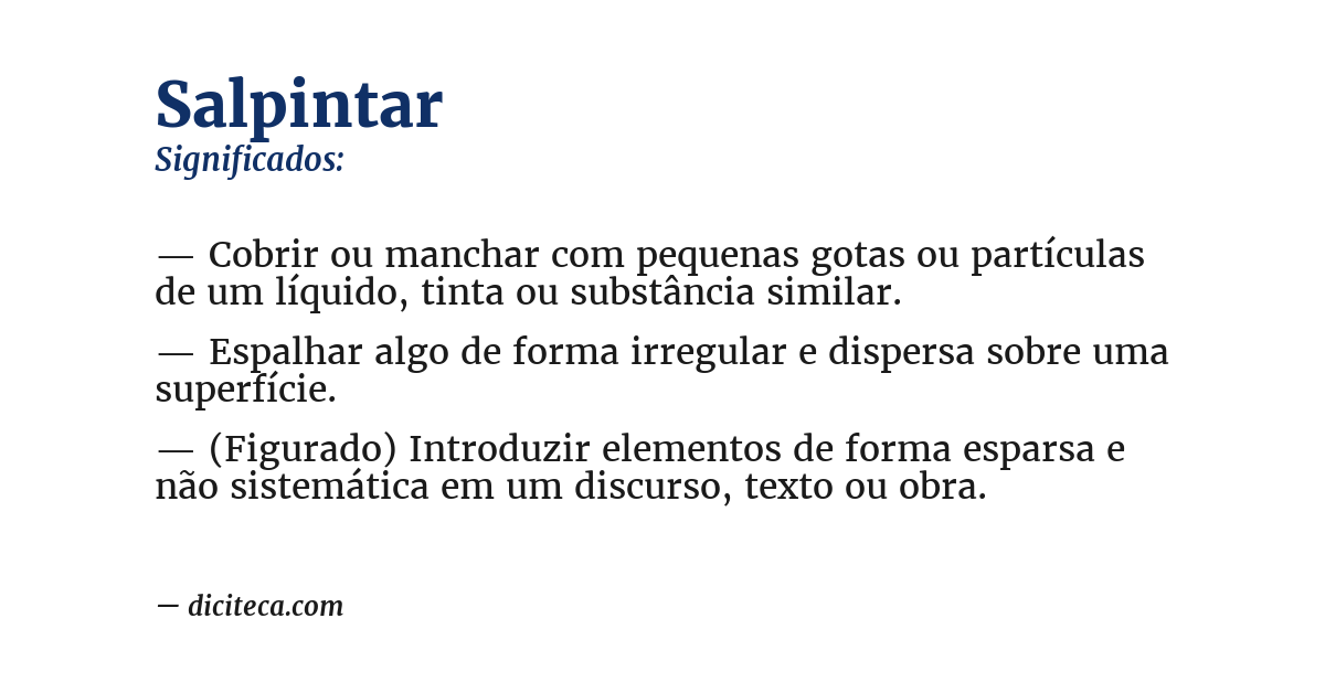 Significado de salpintar