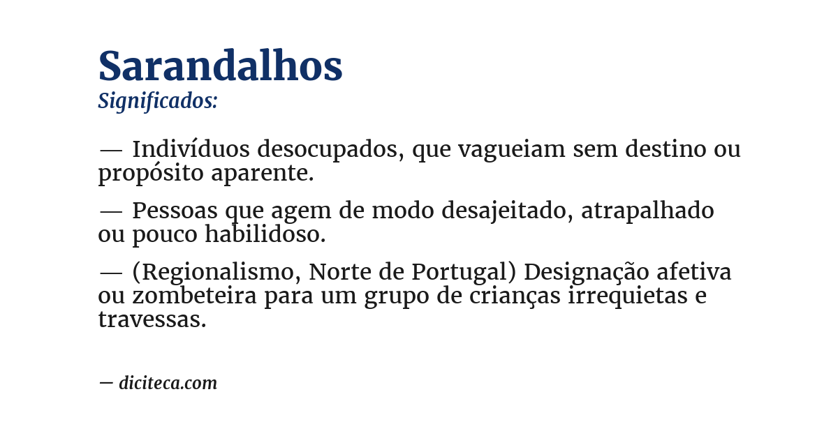 Significado de sarandalhos